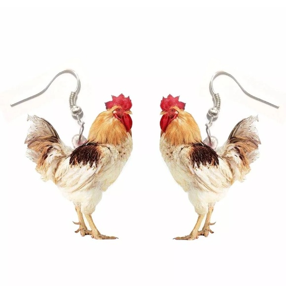 Jewelry - Rooster / Chicken Acrylic Earrings